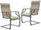 Amopatio 2er Set Gartenstühle, Hochlehner Gartenstuhl Metall, Garten Stühle Wetterfest, Stuhl mit Armlehne, Balkonstuhl, Terrassenstühle, Gartensessel für Draußen, Terrasse, Balkon, Braun