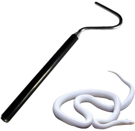 Snake Catcher Grabber - Snake Catcher Hook, Snake Grabber Stick Hand Tools | Stainless Steel Reptile Grabber for Snakes Reptiles Catching, Telescopic 6.3-26.77 Inches Long Handheld Snake Grabber