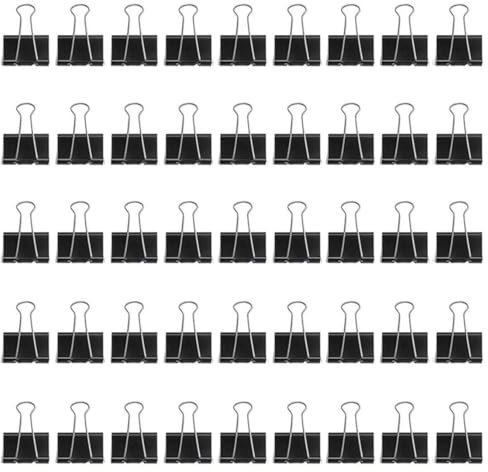 Qikaara Foldback Klammern, 80 Stück, 19mm, Schwarz, Metall, Büroklammern,Vielzweckklammern für Büro und Haushalt