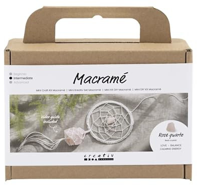 Creativ Mini Bastelset Makramee, hellrosa, weiß, 1 Packung, Mulricolour