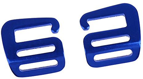 2 Stück 2,5 cm G-Haken Outdoor Gurtband Schnalle für Rucksackgurt 25 mm blau