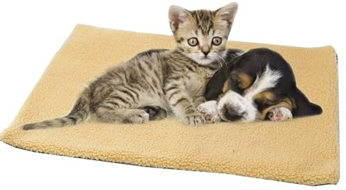 Selbstheizendes Kissen für Katzen und Hunde, Heizmatte für Katzen und Hunde, selbstwärmende Decke für Katzen, selbstwärmende Decke, Thermomatte, Matte für Katzen, 60 x 45 cm (Gelb)