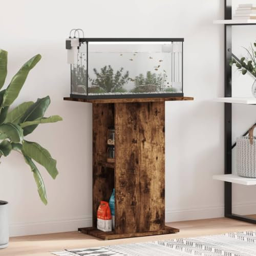 Rantry Aquariumständer Aquarium Unterschrank Aquarien Schrank, Aquarium Tisch mit Stabiler Oberplatte, Aquariumschrank für Sicheren Stand Räuchereiche 60,5x36x72,5 cm Holzwerkstoff