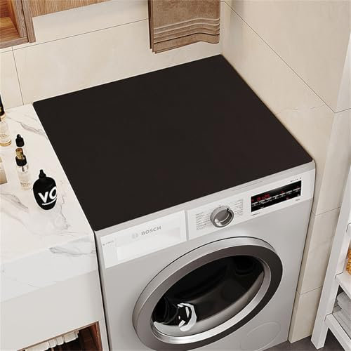 Morbuy Tinta Unita Tappetino Superiore Antiscivolo Lavatrice, Tappetino Protezione Lavatrice Assorbente Tappetino Protettivo per Copertura Superiore per Lavatrice (Nero,40x60cm)