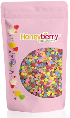 Großes Buntes Konfetti Streusel 200g - Natürliche Essbare Streusel Tortendeko - Streudekor, Zuckerkonfetti, Zuckerstreusel Perfekt zum Verzieren von Kuchen, Muffins, Desserts - Hergestellt in der EU