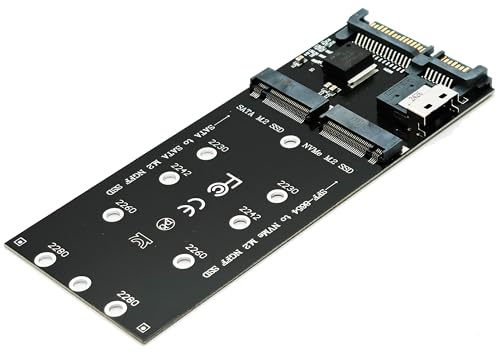 Sintech Combo M.2 NVMe SSD to SFF-8654 Slimline SAS(PCIe),NGFF to SATA Adapter Card (Not Support NVEM SSD to SATA or M.2SATA to SFF-8654)