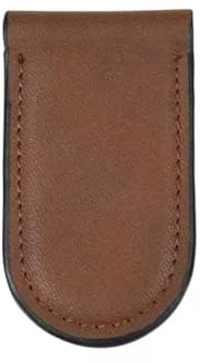 ONE SHOP di Bracalente Piero homme pince à billets portefeuille faux cuir argent clip billets femme aimant billets magnétique pince argent porte-monnaie accessoires portefeuilles ovale, marron, 6 cm
