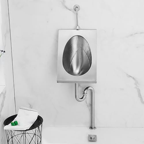 Urinoir en Acier Inoxydable 304 pour Hommes Urinoir Homme Mural Chasse d'eau à Pédale Toilettes pour Hommes pour Garage Ktv Prison Bar Hôtel Boutique