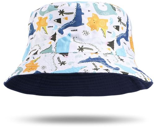 MUNSKT 2025 Kinder Fischerhut, wendbar, mit UV-Schutz, Welttag des Buches, für Sommerfeste, Outdoor, Sonne, Strand, für Alter 6-24 Monate, Jungen, 52 cm, Dunkelblau