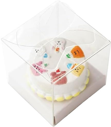 Yeory Dollhouse Food, 2 Sets Mini -Kuchen, 1/12 mini Harzfutter mit klarer Kiste, realistisches kleines Dessert, Miniatur