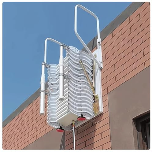 DRFGNF Escaleras de ático abatibles, Ligeras y Plegables, con reposabrazos, telescópicas y montadas en la Pared.