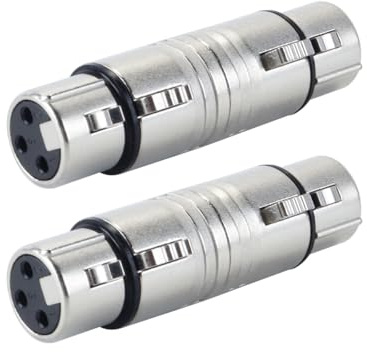 Hoite Lot De 2 Connecteurs XLR 3 Broches Femelle Vers 3 Pôles Femelle, Adaptateur De Câble Audio Pour Microphone, Coupleur De Changement De Genre