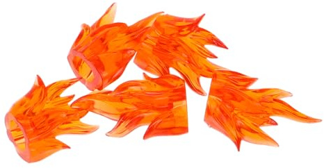 COSMEVIVI 5 Stück Flammenmarker Zubehör für Actionfiguren Miniatur Flamme aus Orange Plastik 1,9cm für Kinder Jahren Halloween Dekoration