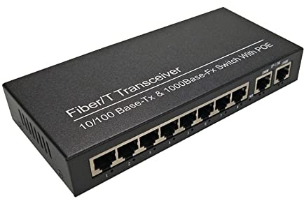 AUBEST Webcam, 8 Port 100Mbps IEEE802.3af POE Switch 8ch Plus 2ch Gigabit Uplink Power Over Ethernet Network Switch For IP Camera Phone AP
