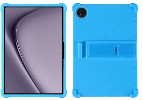 Silikonhülle für Huawei MatePad Pro 13,3 Zoll PCE-W30 2024 Tablet – kinderfreundlich, stoßfest, Silikon, weich, stoßfest, Schutzhülle mit PC-verstellbarem Ständer, Himmelblau