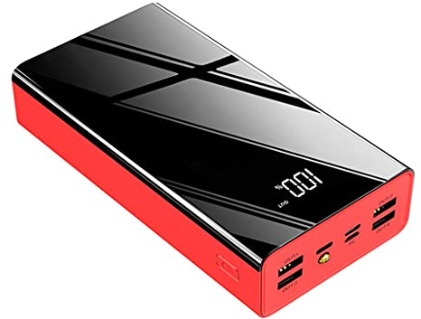Power Bank Teléfono móvil Cargador portátil de 40000Mah Cargador de teléfono Batería de Alta Capacidad USB Cargador portátil s/USB C, Rojo
