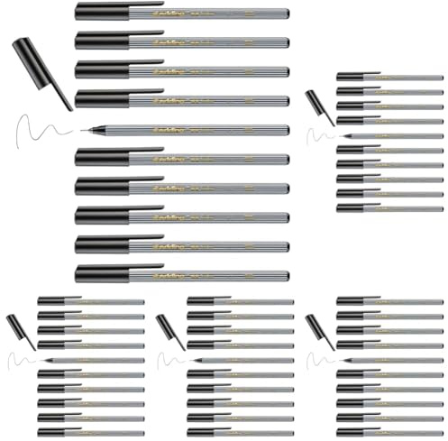 edding 55 - Fineliner - schwarz - 10 Stifte - 0,3 mm Spitze - Farbstift zum Schreiben, Malen, Unterstreichen, Illustrieren - für Kinder und Erwachsene, Schule, Homeoffice, Büro (Packung mit 5)