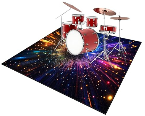 Schlagzeugteppich rutschfest Professionelle Schalldicht Drum Teppich Matte 140 x 120 cm Elektronisches Jazz Schlagzeug Kit Schallschutz Trommel Teppiche für Bass Snare Drum Musikinstrument-Teppich