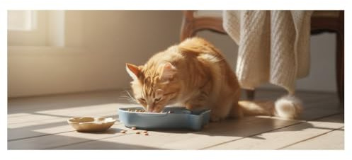 Gamelle pour Chat en Forme de Poisson, Bleu, 17 cm