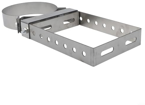 Risveglio Für Edelstahl 15,2 cm verstellbare Schornsteinrohr-Halterung, 150 mm Rauchrohr-Installations-Unterstützung (150 kurz)