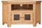 Oak and Pine Online Chunky Solid Oak 2 Door Glazed Corner Harrogate Natural Tv Cabinet Stand/Unit Living Room Furniture