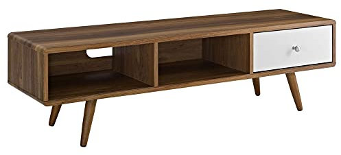 Modway Transmit Mid-Century - Mobile TV moderno a basso profilo, 55 pollici, in noce