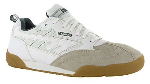 Hitec Herren Squash Classic Court Sneaker, Größe 42, Weiß, Weiß, Weiß, Grün, 011, 41 EU