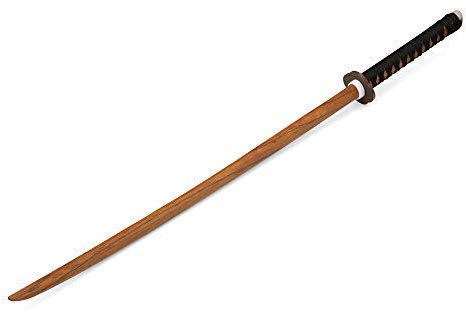 Playwell Kampfsport Hölzern Bokken mit Roped Lenker - Rot Eiche
