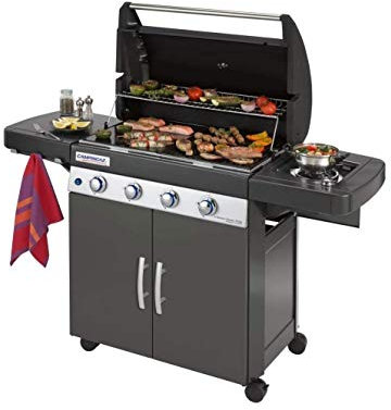 Barbecue A Gas GPL Oppure METANO Sistema Dual Gas 4 Series Classic LS Plus Dark (OMOLOGATO Anche A METANO)