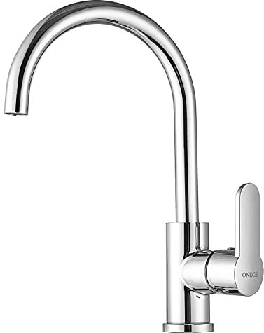 ONECE Küchenarmatur mit 360° schwenkbar Auslauf, Wasserhahn Hochdruck Armatur Küche Mischbatterie Einhebelmischer Spültischarmatur, klassisches Design, Chrom