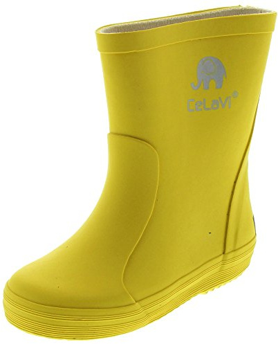 CELAVI Jungen Unisex Kinder Basic Wellies-solid Regenboot, Yellow, 28 EU