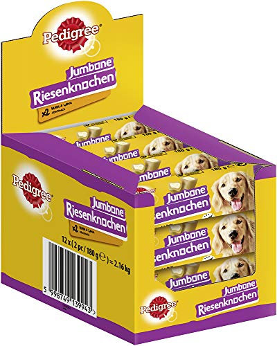 Pedigree Hundesnacks Riesenknochen für mittelgroße Hunde mit Huhn & Lamm, 24 Stück (12 x 2 Stück)
