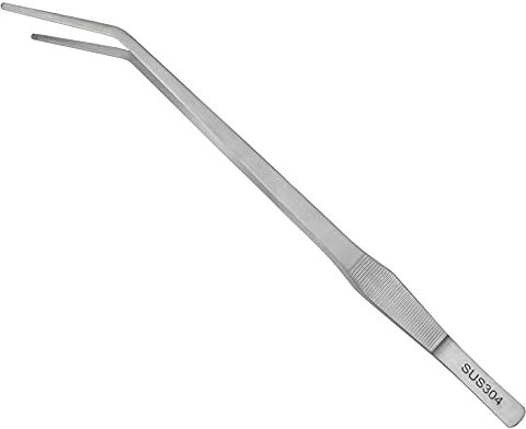 Pinzette curve extra lunghe da 38 cm in acciaio inossidabile, acquario per piante acquatiche, acquario, pinze mega rettili per alimentazione lucertole