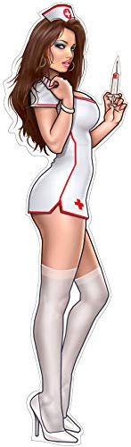 Pinup Aufkleber Nurse Krankenschwester Arzt Autoaufkleber Sticker Girls Sexy
