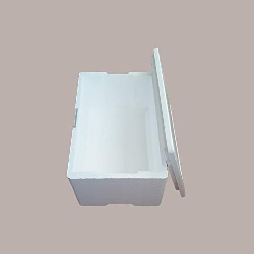 Lucgel Scatola Cassa Termica Riutilizzabile Polistirolo Bianca per Trasporto Alimenti Freschi o Congelati 60x37,5H26,5cm