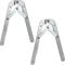 Gedotec Leiterband gebogen Stehleiterband Metall Leiterscharnier mit Feststeller | Scharnier Stahl verzinkt | Klappleiterband 250 x 21 mm | MADE IN GERMANY | 2 Stück - Leiter-Scharnier zum Schrauben