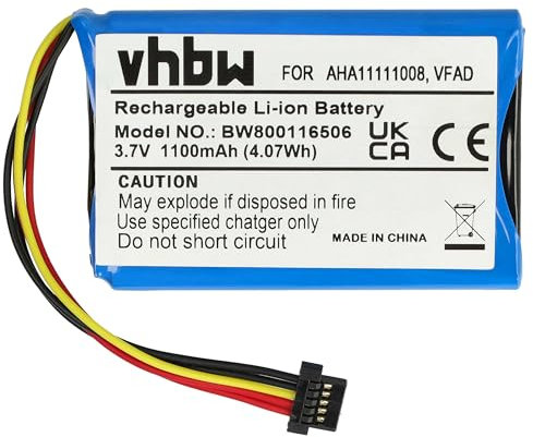 vhbw Akku kompatibel mit Tomtom Go 5000, 5100, 6000, 9000 GPS Navigation Navi (1100 mAh, 3,7 V, Li-Ion)