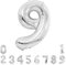 Unisun Number Balloons, 40inch Large Silver Number 9 Foil Mylar Helium Balloons for Birthday Party Celebration Decoration