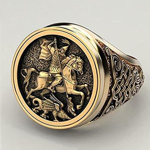Punk Zarte Krieger Drache Herren Ring Schmuck Hip Hop Soldat Militär Siegelringe für Männer Persönlichkeit Geschenke Biker Schmuck