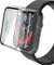 YoLin 2-Stück Mit Glas Ultradünne Displayschutz Kompatibel mit Apple Watch Series 9 / Series 8 / Series 7 45mm, PC All-Around Schutzhülle für iWatch 45mm (2 Transparent)