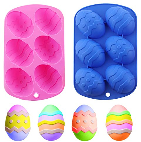 XiXiRan Ostere Silikon Schimmel, 2 Stück Ostern ei Form Silikon, Ostern Silikon Backform, Silikon Ostern ei Backform, Ostern Silikon Kuchenform, für Seife Backen, Kuchen, Schokolade