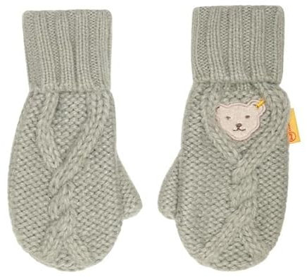 Steiff Jungen Handschuhe Fäustlinge, Soft Grey Melange, 40