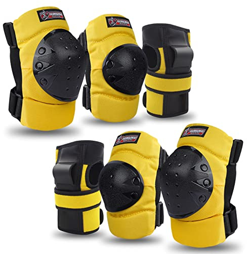 Adult & Kids Knee Pads, Elbow Pads, Wrist Guards Protective Gear Set for Skateboarding, Inline Skating, Roller Skating, Scooter, BMX Biking, Cycling & Outdoor Extreme Multi-Sports
