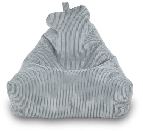 Ecopuf Keiko | Sitzsack Cord Sessel Größe M 100x80x85Cm Mit Füllung | Indoor Beanbag aus Velvet | Sitzsäcke für relaxtes Sitzen & Liegen | Sitzsack Sessel mit Griff und Kissen