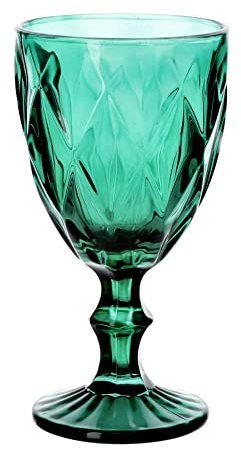 HOMLA Lunna Ensemble de 4 Verres - Verres à Vin Blanc Rose Rouge - Verre à Boire - Verre à Eau - Service de Verre Complet - Design Exceptionnel - 310 ml - Vert
