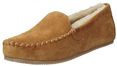 Rohde Damen geschlossener Hausschuh Leder Warmfutter Arosa 7042, Größe:39 EU, Farbe:Braun