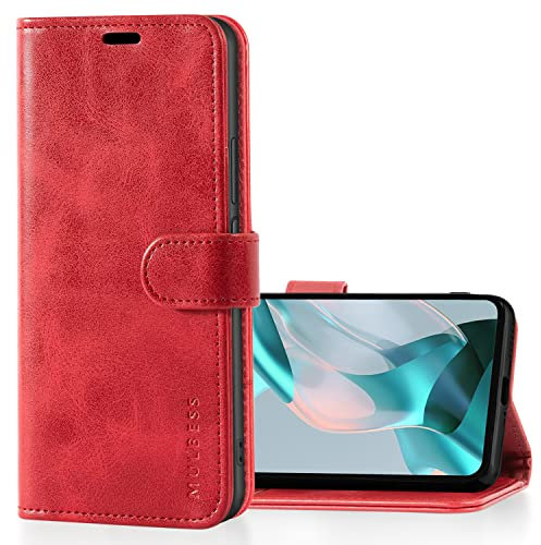 Mulbess Handytasche für Xiaomi 11 Lite 5G / Xiaomi Mi 11 Lite 5G Hülle Klappbar, Handy-Hülle mit Magnetverschluss Schutz Case, Kartenhalterung, Vintage Wein Rot
