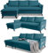 MIUFORM Ecksofa mit Schlaffunktion und Bettkasten | Charming Charlie | Wohnlandschaft Mit Schlaffunktion Couch Schlafcouch Wohnzimmer Gästezimmer | Holzlfüße Boho-Stil (Türkis, Links ausgerichtet)