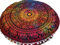 Runder Mandala-Bodenkissenbezug, Sitzkissen, Überwurf, Hippie, dekorativ, Bohemian-Ottomane, Pouf, Pompom-Kissenbezüge, Boho-Indisch, 55,9 cm (mehrfache Elefantenblume)