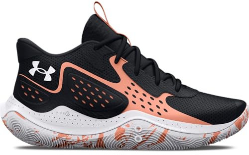 Under Armour Unisex's Ua Jet '23 Basketball Shoe, Black Bubble Peach White, 44 EU